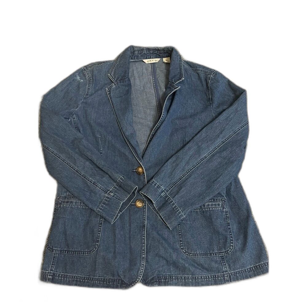 vintage Orvis denim long sleeve blazer jacket 18
